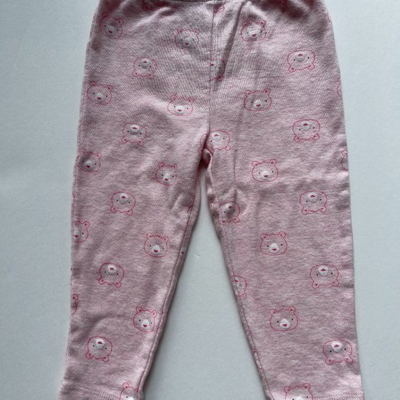 Carter's 12 mo baby pants with bear face appliqué on butt and cute bear pattern - Picture 5 of 6